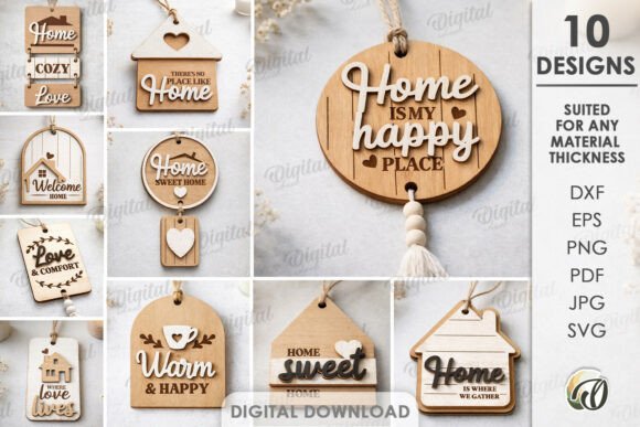 3D Home Gift Tags Bundle Lasercut: Laser Cutting & Other Art Amp Review