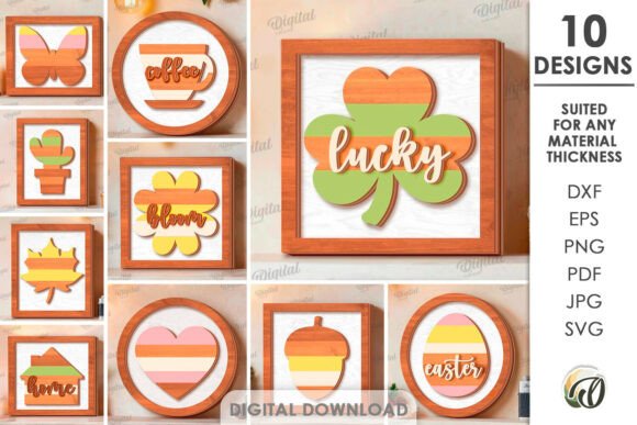 3D Home Signs Bundle Laser Cut: Wall Decor for Modern Design