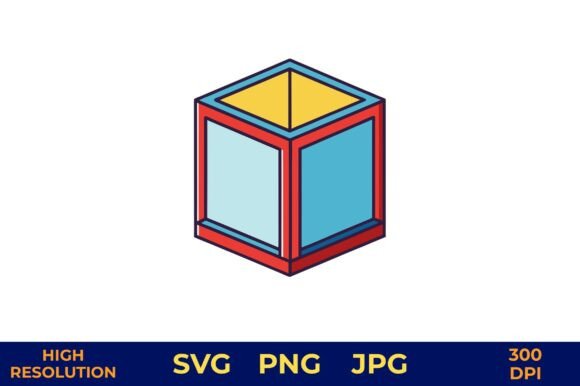 3D Lightbox Vector with Bright Outline Graphics and Illustrations