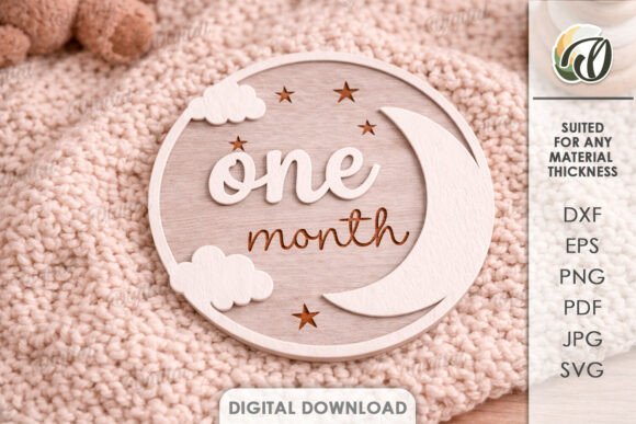 3D Monthly Milestone Lasercut. One Month