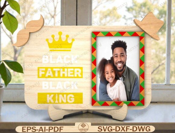 African American Dad Photo Frame SVG: A Bold Graphic Template for Brand Impact