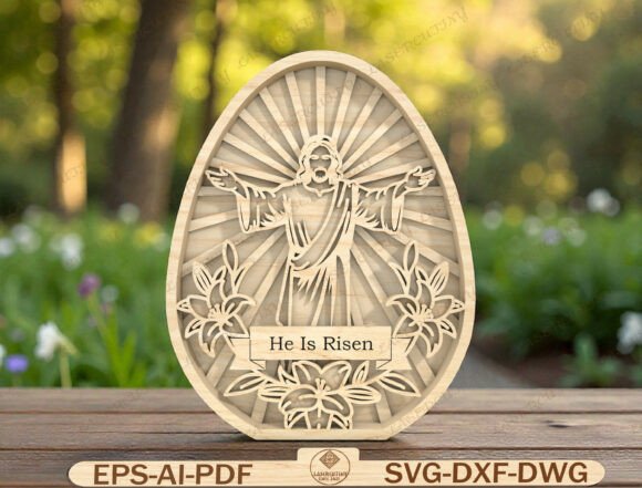 Christian Easter Laser Cut File: A Vibrant Graphic Template for Seasonal Design Projects