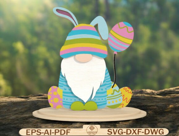 Cute Easter Gnome Decor Laser Cut File for Spring Amp