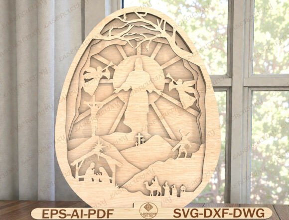 Easter Nativity Cross Scene Laser Cut: A Premium Graphic Template for Seasonal Branding