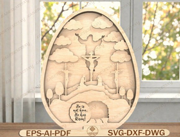 Easter Resurrection Scene Laser Cut File: A Graphic Template for Powerful Editorial Design