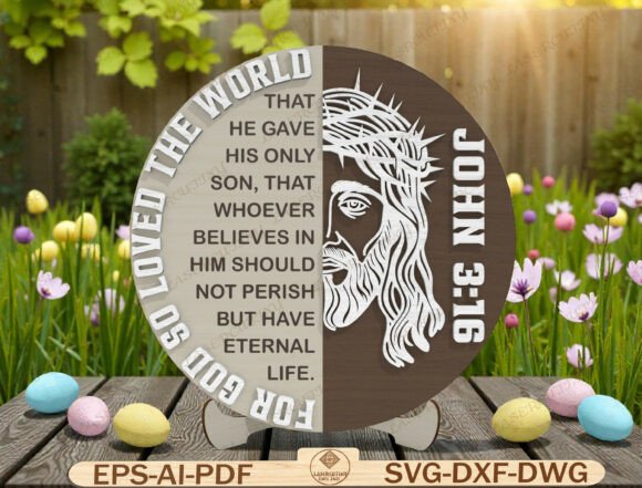 For God So Loved the World Sign Lasercut: A Faith-Filled Graphic Template for Digital Sellers