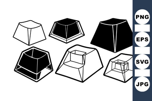 Geometric 3D Pyramid Shapes Set Graphics and Crafts