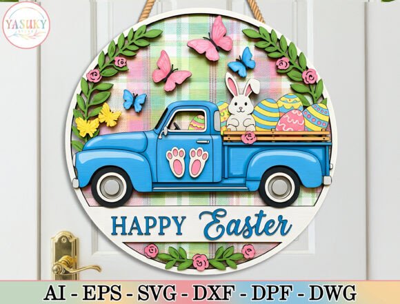 Happy Easter Truck Round Sign SVG: Laser Cutting and Spring Amp Brand Review