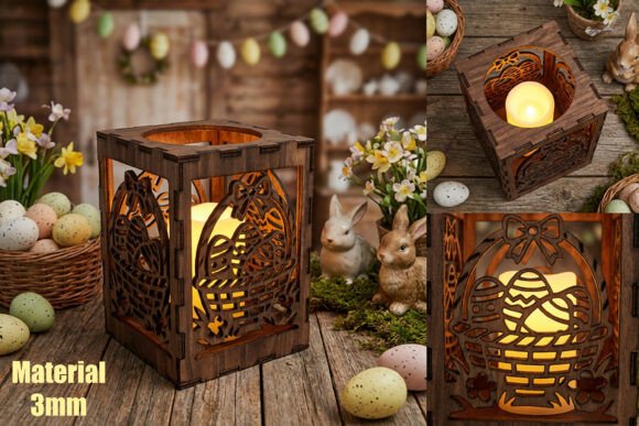 Laser Cut Easter Lantern SVG: A Festive Graphic Design Asset for Spring Branding