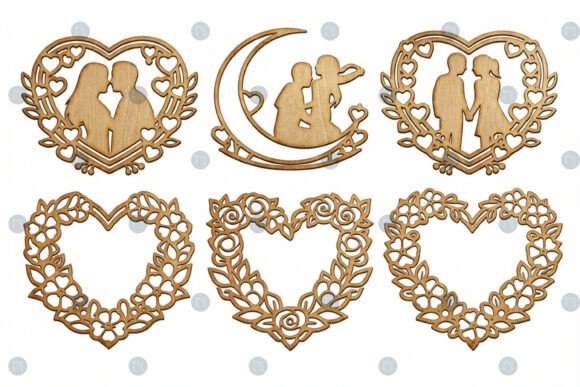 Laser Cut Valentine Heart Wreath SVG Set for Spring Amp Laser Cutting