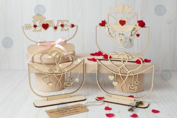 Laser Cut Valentine Stand Decor SVG Bundle for Laser Cutting and Valentine S Day