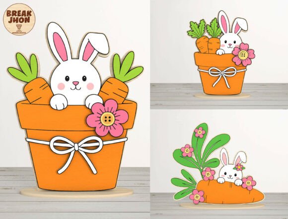 Layered Easter Bunny Laser Cut SVG: Spring Amp