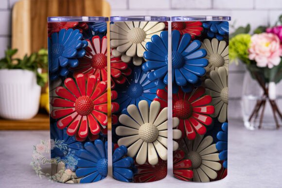 Patriotic 3D Floral 20oz Tumbler Wrap: Graphics and Tumbler Wraps Review