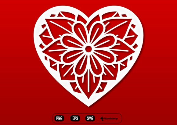 Romantic Flower Mandala Heart SVG Graphics and Illustrations Review