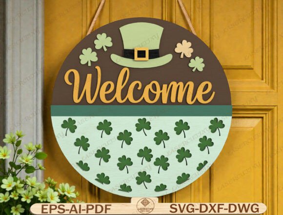 St Patricks Day Welcome Sign SVG Graphics Review