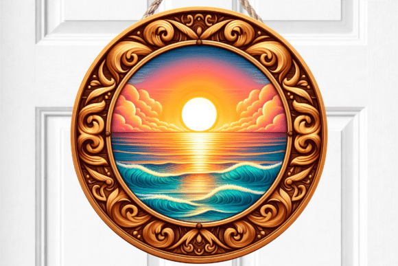 Sunset Ocean Wave 3D Floral Door Sign Graphics and Crafts Review