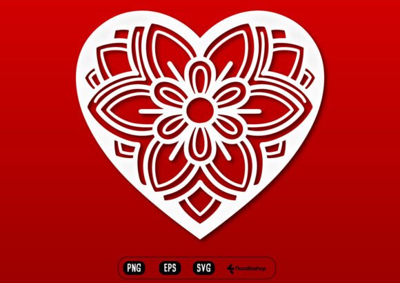 Valentine Mandala Heart Ornament: Graphics and Illustrations for Branding